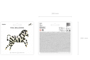 Preview: XXL Folieballon Figur - Zebra - 100cm x 82 cm